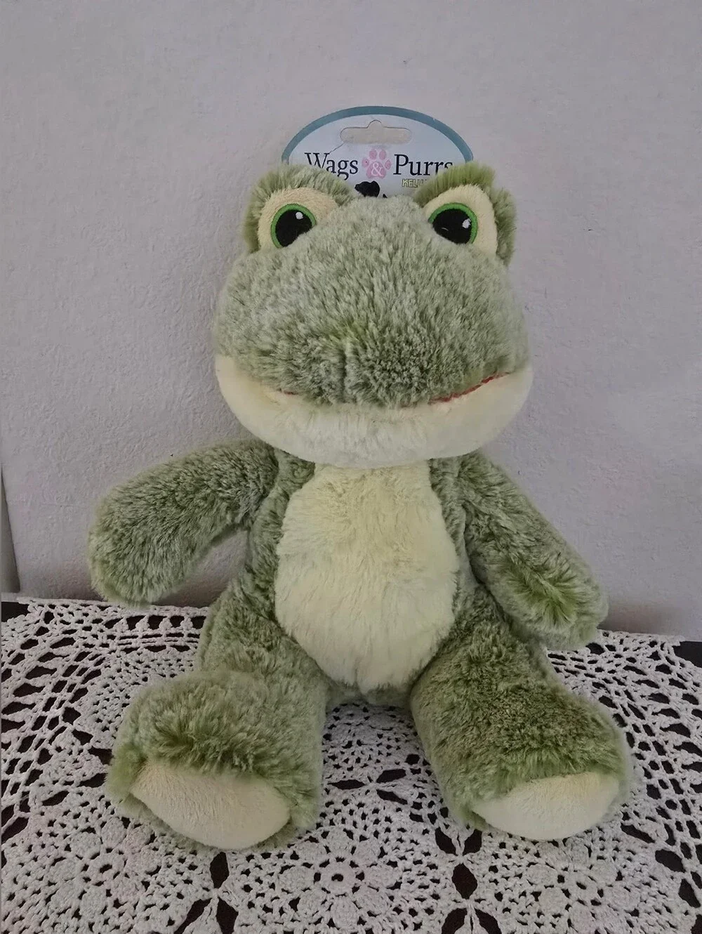 Kellytoy Green Plush Frog Small Pet Toy